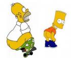 Στον Όμηρο είναι συνδεδεμένο σε ένα παντελόνι τροχό και μιμείται Bart διδασκαλία του πίσω